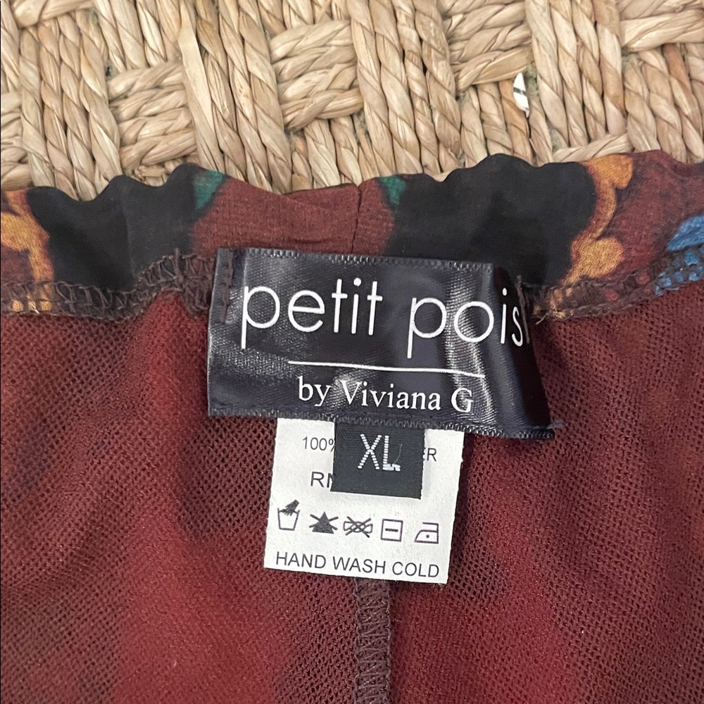Viviana Multicolor Floral Wide Leg Pants XL - Picture 2 of 6